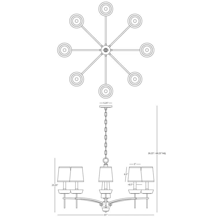 Robert Abbey Cristallo 8 - Light Classic / Traditional Chandelier