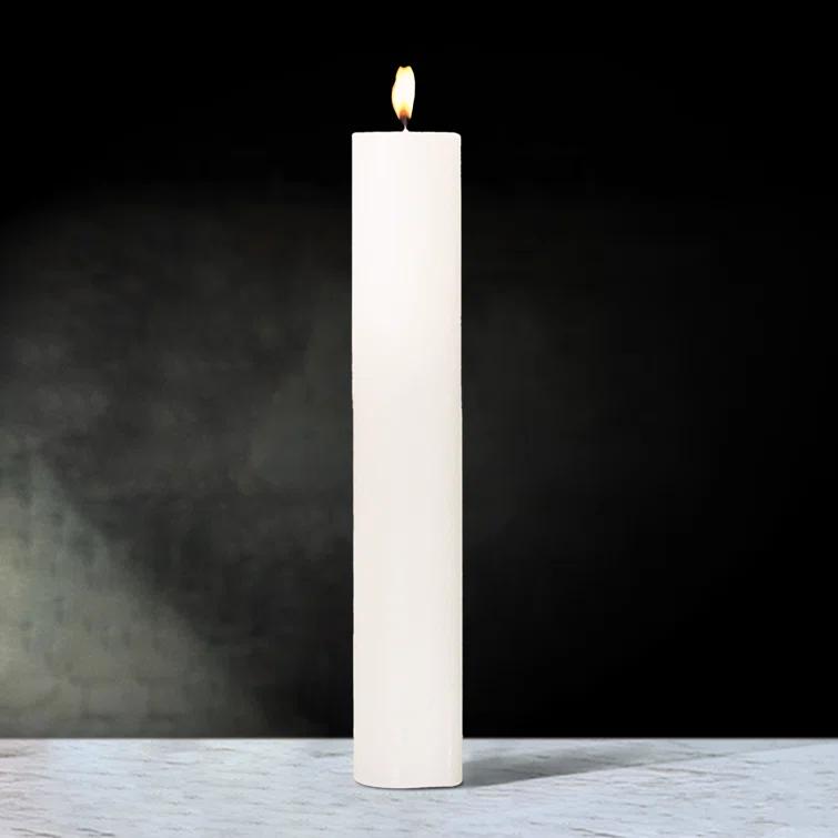 Elegant White Hand-Poured Paraffin Pillar Candle