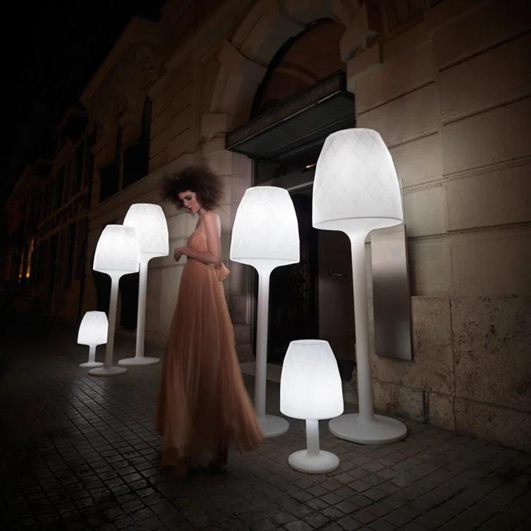 Vases Matte Ice White Plug-In LED Outdoor Floor Lamp
