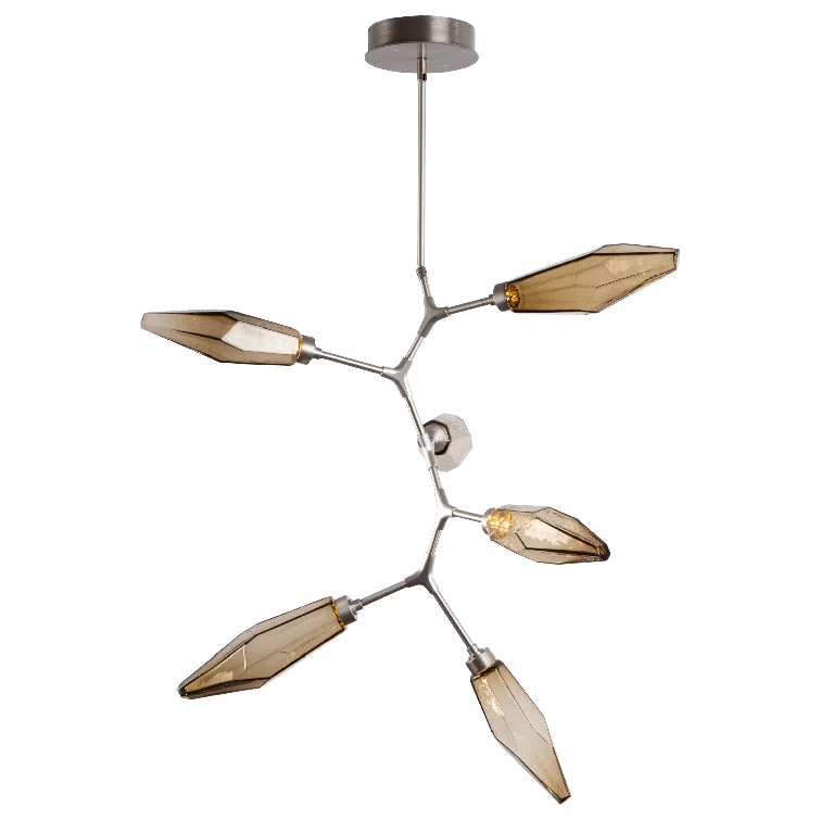 Rock Crystal 6 - Light Dimmable LED Modern Linear Chandelier