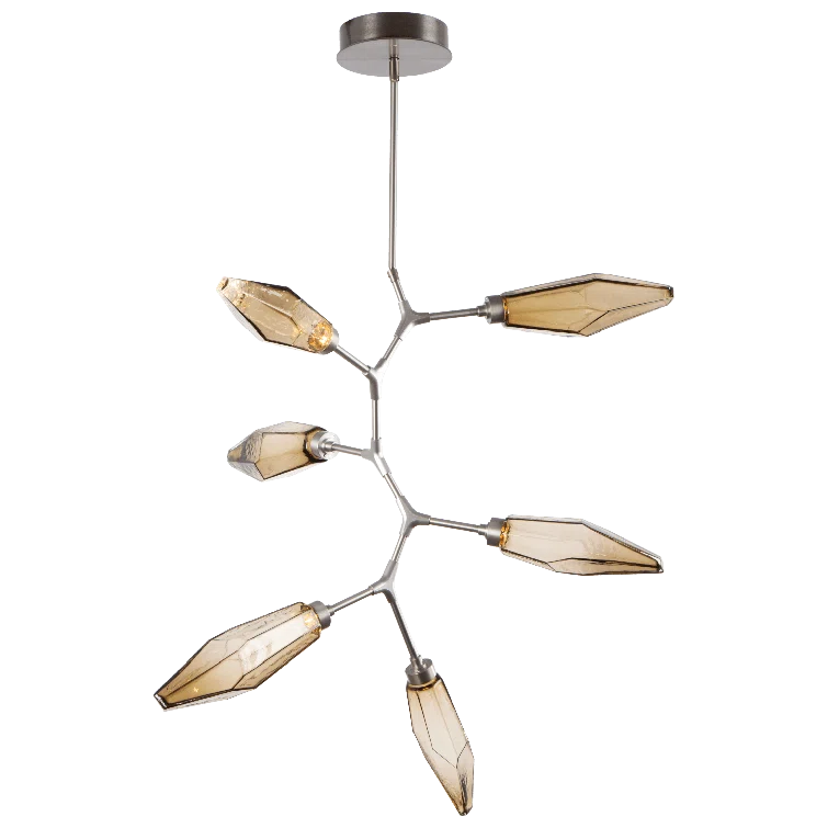 Rock Crystal 6 - Light Dimmable LED Modern Linear Chandelier