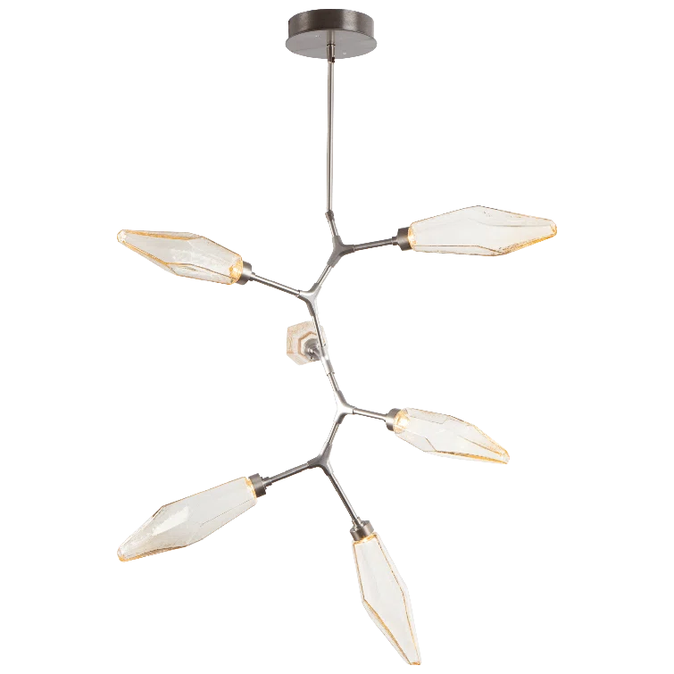 Rock Crystal 6 - Light Dimmable LED Modern Linear Chandelier