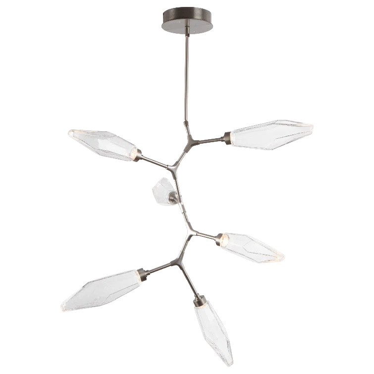 Rock Crystal 6 - Light Dimmable LED Modern Linear Chandelier