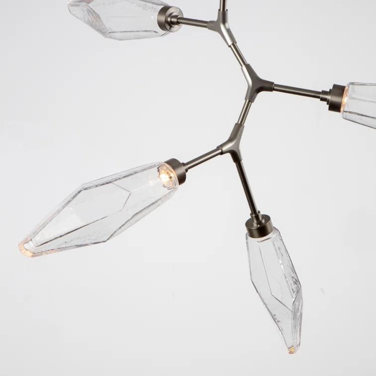 Rock Crystal 6 - Light Dimmable LED Modern Linear Chandelier