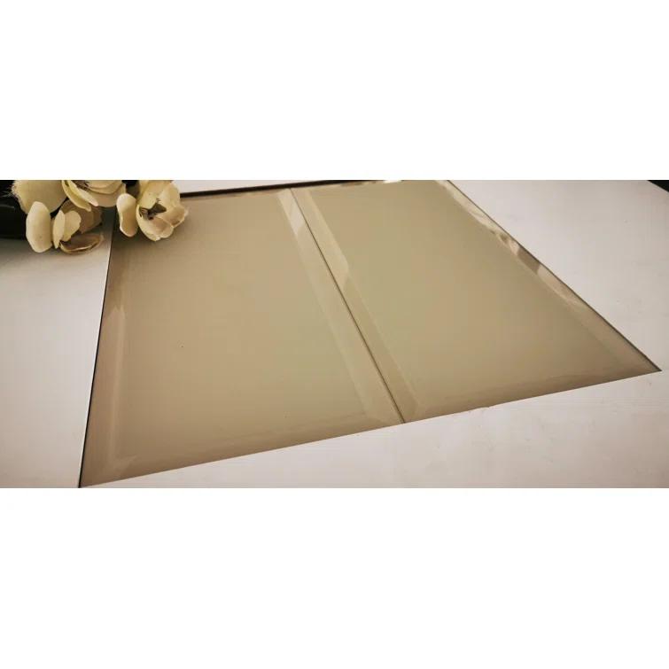 Abolos Frosted Elegance 8 in. x 16 in. Diamond Grade Glass Beveled Large Format Subway Decorative Kitchen & Bathroom Wall Tile