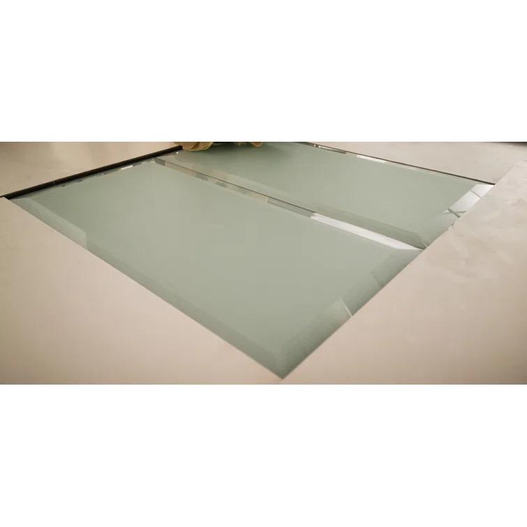 Frosted Elegance 8 in. x 16 in. Diamond Grade Glass Beveled Large Format Subway Decorative Kitchen & Bathroom Wall Tile