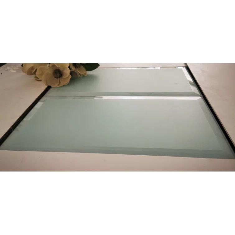 Frosted Elegance 8 in. x 16 in. Diamond Grade Glass Beveled Large Format Subway Decorative Kitchen & Bathroom Wall Tile