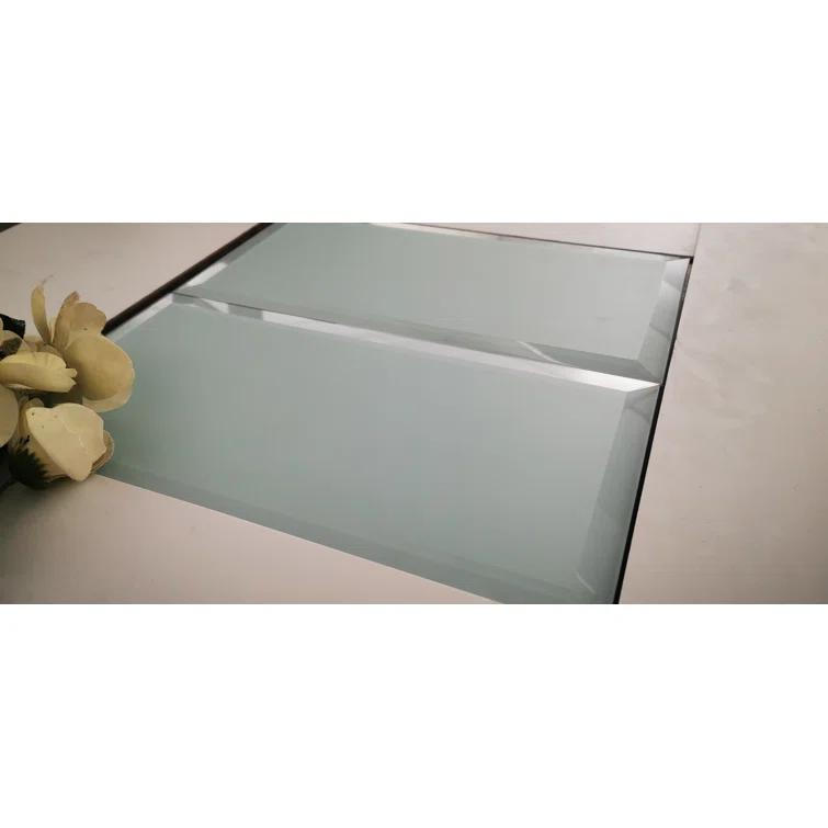 Frosted Elegance 8 in. x 16 in. Diamond Grade Glass Beveled Large Format Subway Decorative Kitchen & Bathroom Wall Tile