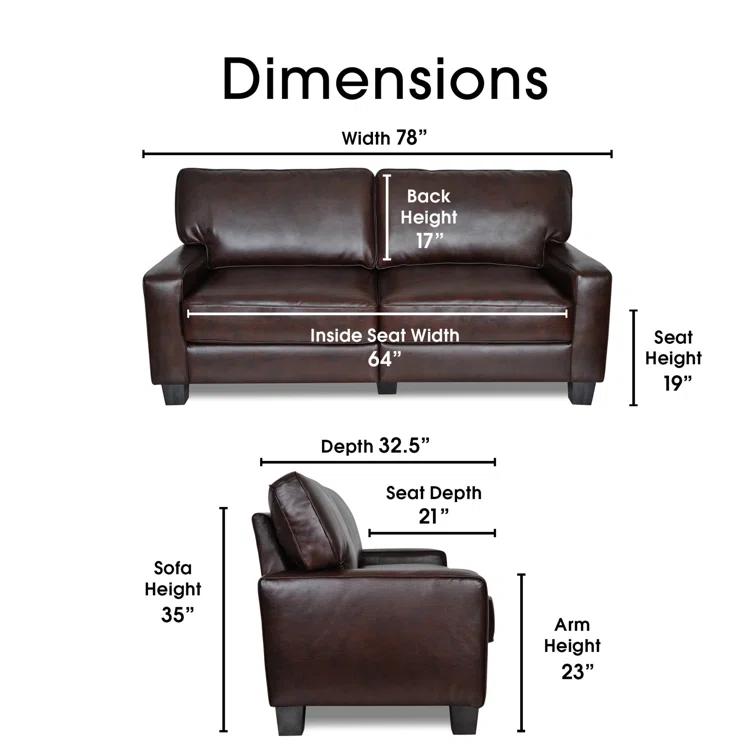 Serta Palisades 78" Track Arm Sofa, Easy Care Fabric, Soft Pillow Back, Pocket Coil Seat Cushions