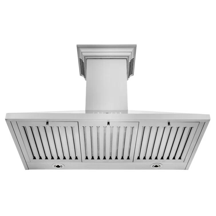 ZLINE 48 in. ZLINE CrownSound™Ducted Vent Wall Mount Range Hood in Stainless Steel W/ Bluetooth Speakers (KL2CRN-BT-48)