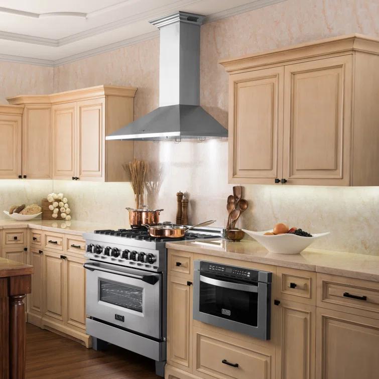 ZLINE 48 in. ZLINE CrownSound™Ducted Vent Wall Mount Range Hood in Stainless Steel W/ Bluetooth Speakers (KL2CRN-BT-48)