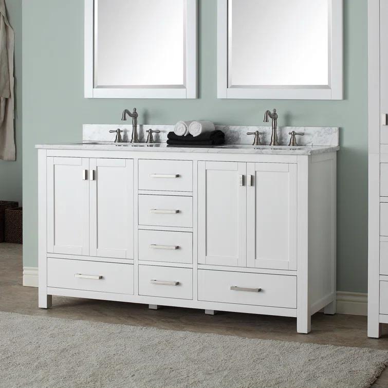 Avanity Modero-V60 Modero 60" Double Free Standing Wood Vanity Cabinet Only - White