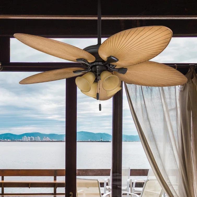 52" Palm Valley Tropical 5 Blade LED Ceiling Fan