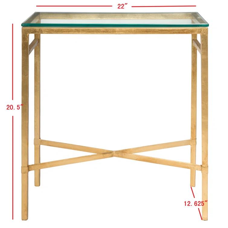 Viggo Side Table - Gold/Glass - Safavieh.