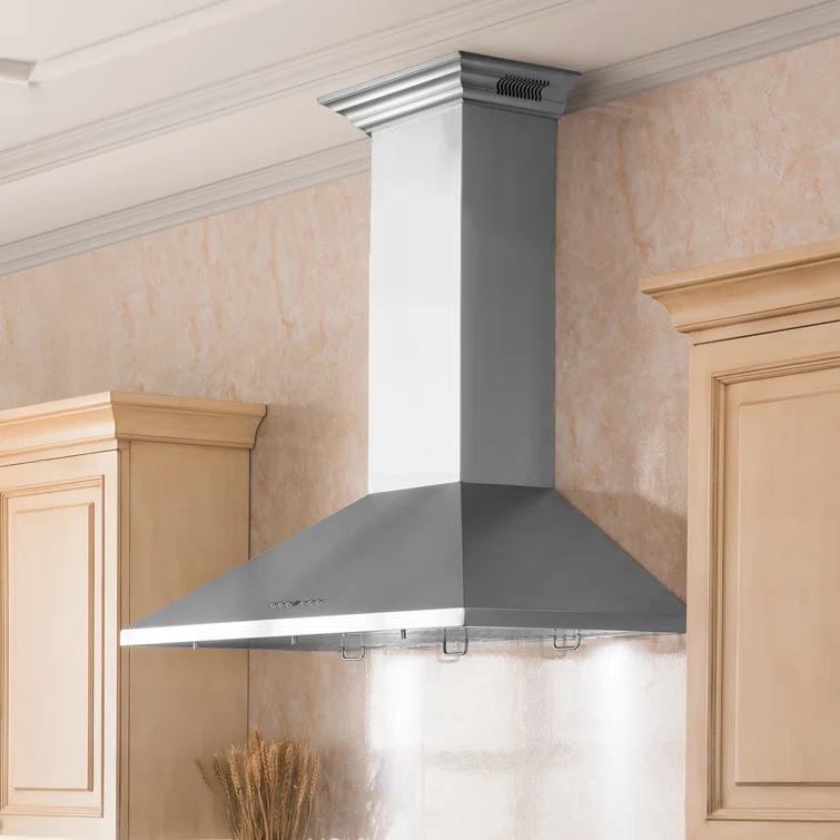 ZLINE 48 in. ZLINE CrownSound™Ducted Vent Wall Mount Range Hood in Stainless Steel W/ Bluetooth Speakers (KL2CRN-BT-48)
