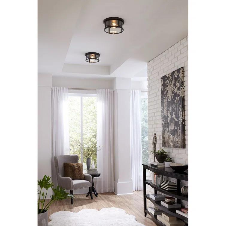 Progress Lighting Gunther Matte Black 2 - Bulb Outdoor Flush Mount Light