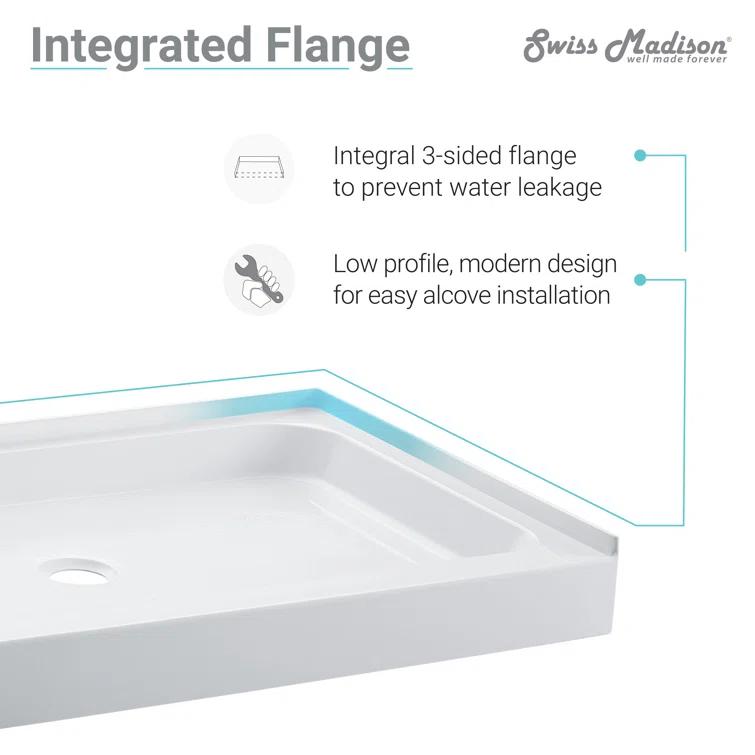 Voltaire 48" x 36" Single-Threshold, Shower Base