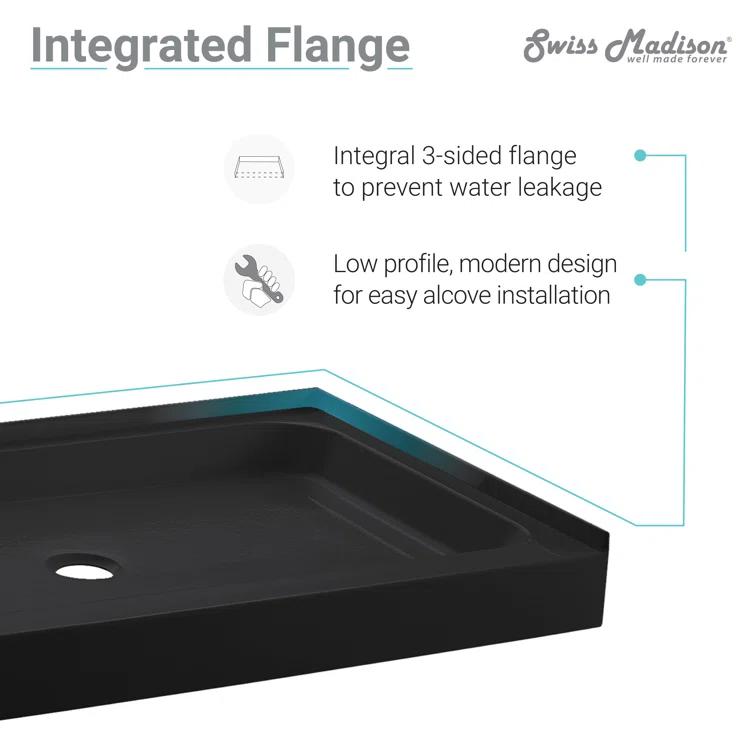 Voltaire 36" x 36" Single-Threshold, Center Drain, Shower Base