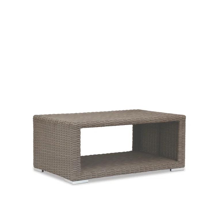 Coronado Casual Sophisticated Driftwood Resin Wicker Coffee Table