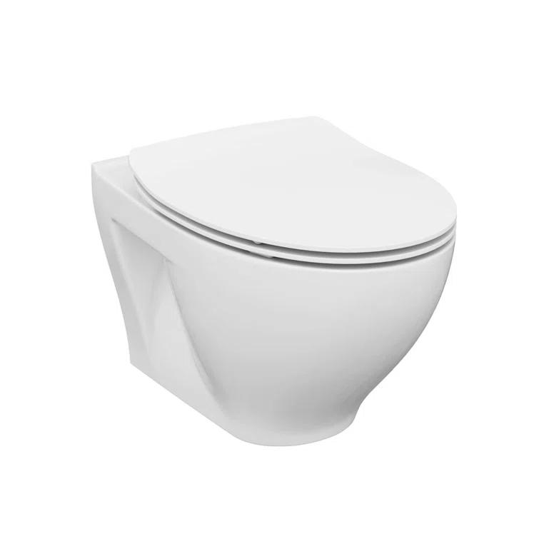 StormOn Dual-Flush Elongated Wall-Mount Toilet (Seat Included)
