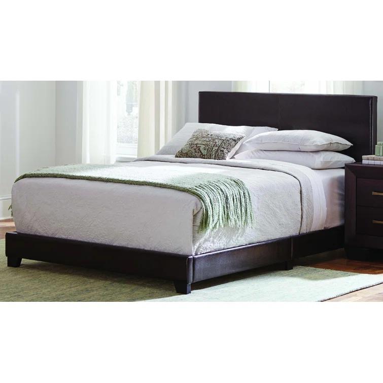 Winston Porter Clu Faux Leather Upholstered Twin Panel Bed Brown