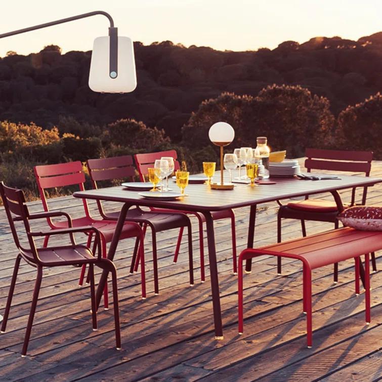 Luxembourg Aluminum/Powder Coated Aluminum Outdoor Stacking Dining Side Chair
