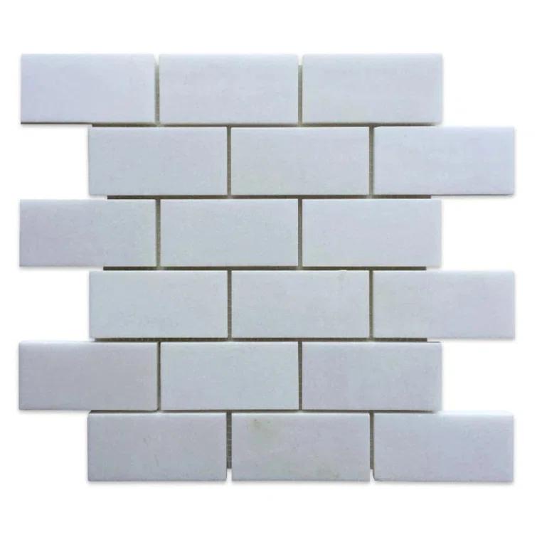 Tile & Mosaic Depot 2" x 4" Marble Brick Joint Mosaic Wall & Floor Tile