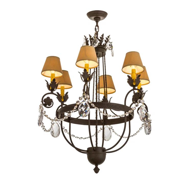 Chestnut 6-Light Chandelier with Crystal Accents
