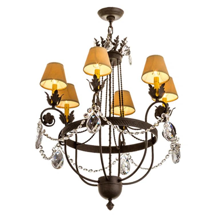 Chestnut 6-Light Chandelier with Crystal Accents