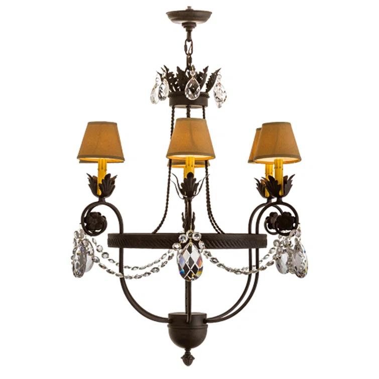 Chestnut 6-Light Chandelier with Crystal Accents