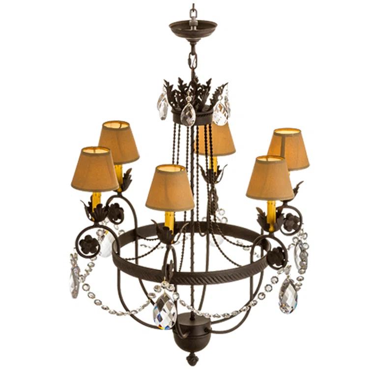 Chestnut 6-Light Chandelier with Crystal Accents
