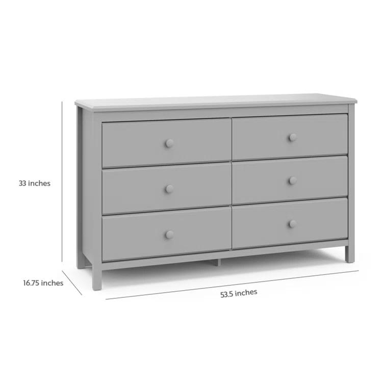 Alpine 6 Drawer Double Dresser