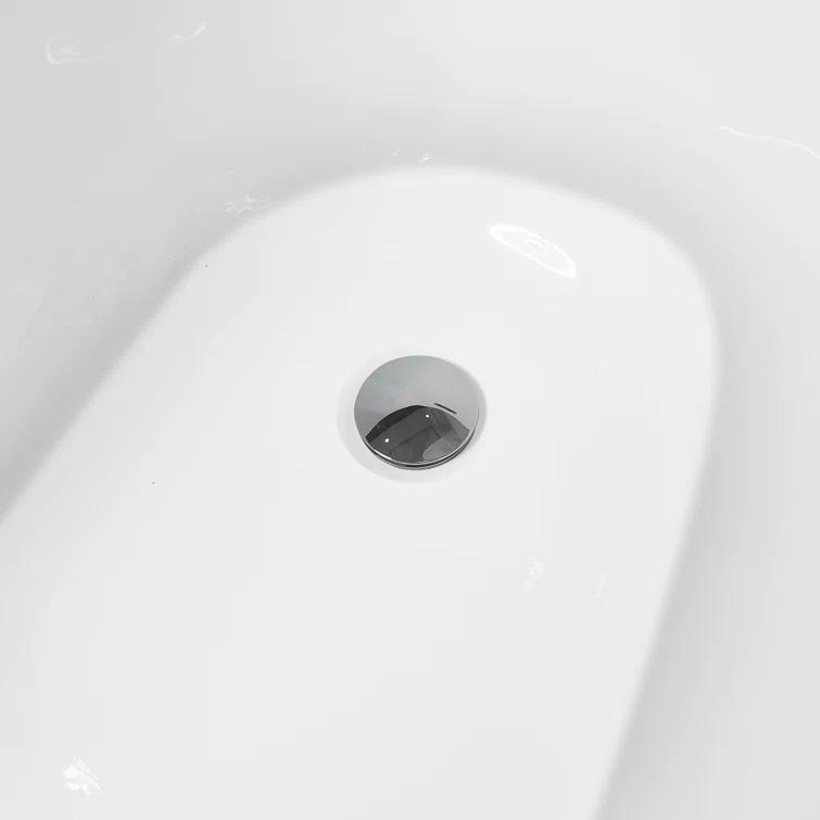 59" x 28" Freestanding Soaking Fiberglass Bathtub