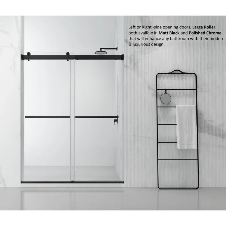 Spezia 52 - 56" W x 76" H Double Sliding Semi- Frameless Shower Door