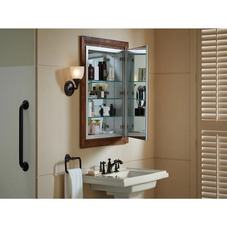 Verdera® Recessed or Surface Mount Frameless Medicine Cabinet with 3 Adjustable Shelves
