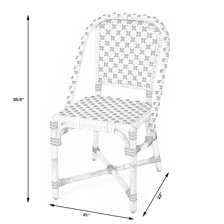 Butler Specialty Company Tenor Rattan Dining Chair - Black / White / Natural