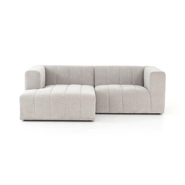 Langham Tufted Napa Sandstone Fabric Sectional with Ottoman