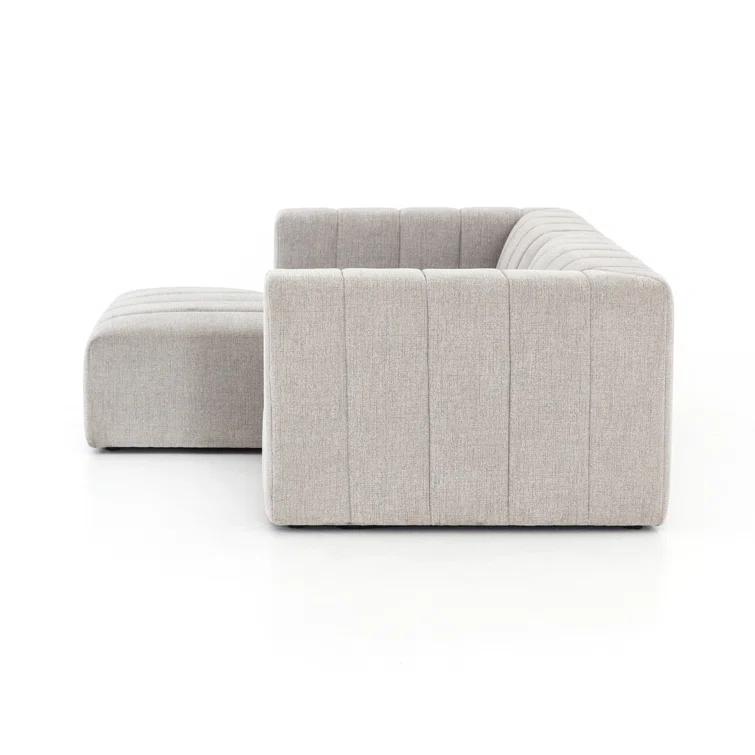 Langham Tufted Napa Sandstone Fabric Sectional with Ottoman