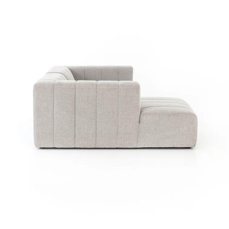 Langham Tufted Napa Sandstone Fabric Sectional with Ottoman