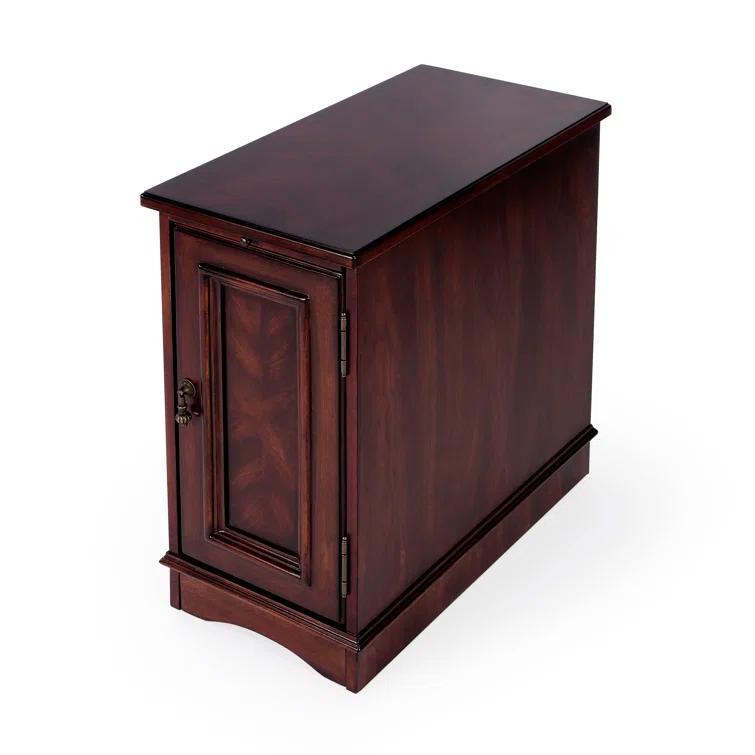 Plantation Cherry Wood Rectangular Side Table with Storage