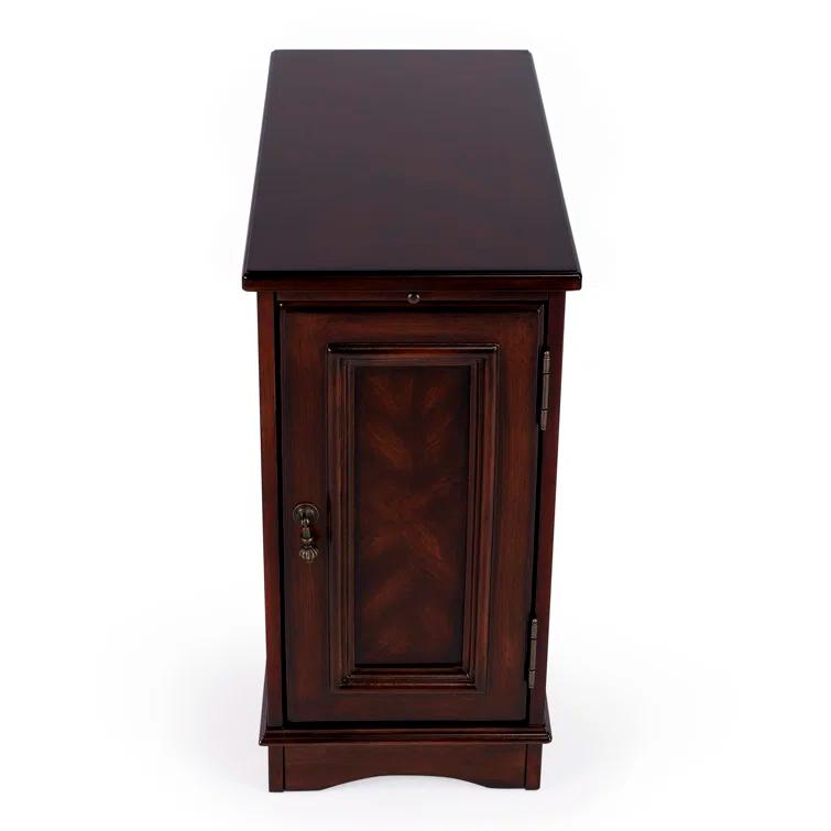 Plantation Cherry Wood Rectangular Side Table with Storage