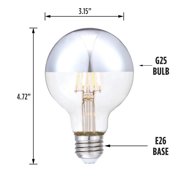 4.5 Watt (40-Watt Equivalent), Half Chrome G25 Dimmable LED Light Bulb, 6-Pack E26/Medium Base