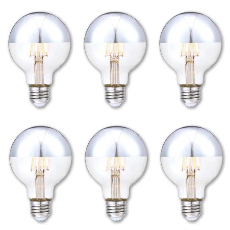 4.5 Watt (40-Watt Equivalent), Half Chrome G25 Dimmable LED Light Bulb, 6-Pack E26/Medium Base