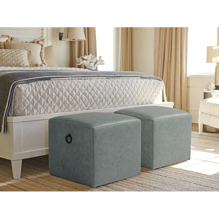 Tommy Bahama Home Ocean Breeze Jupiter Leather Ottoman