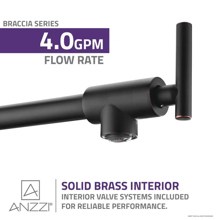 ANZZI Braccia Series 24" Wall Mounted Pot Filler With Accessories