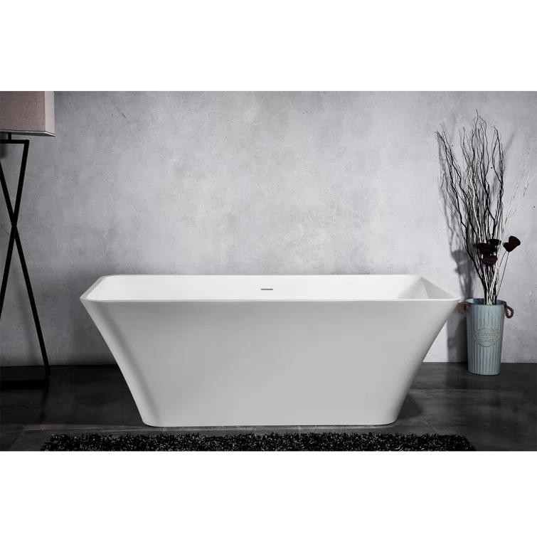 Pulse Showerspas PT-1043-150 59'' x 29.5'' Freestanding Soaking Acrylic Bathtub