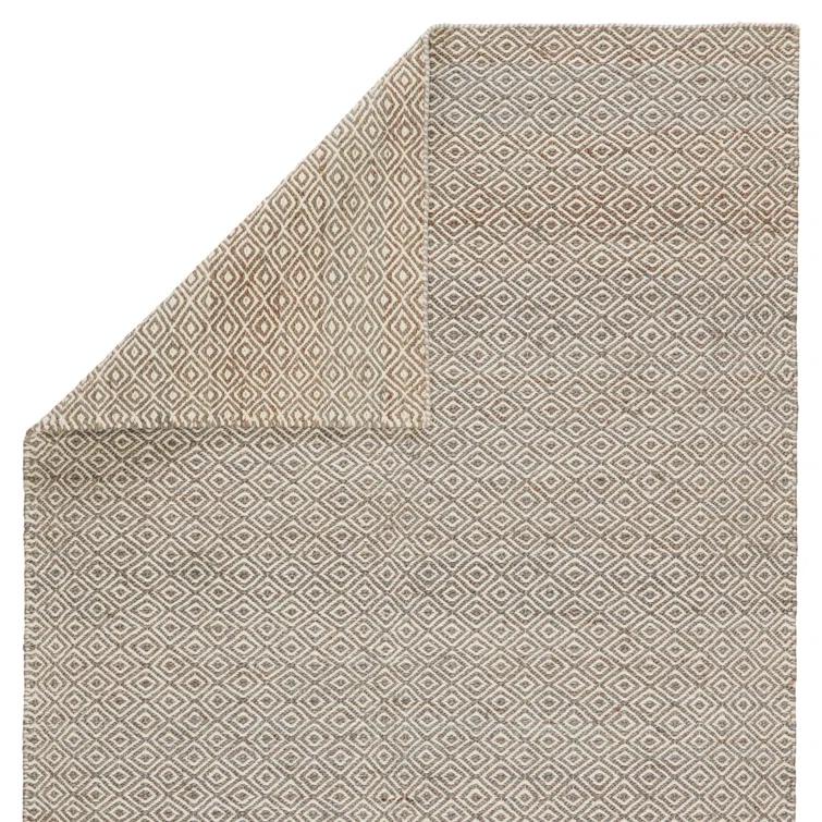 Transitional Diamond Elegance 8' x 10' Gray Wool & Jute Area Rug