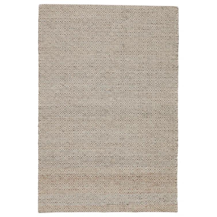 Transitional Diamond Elegance 8' x 10' Gray Wool & Jute Area Rug