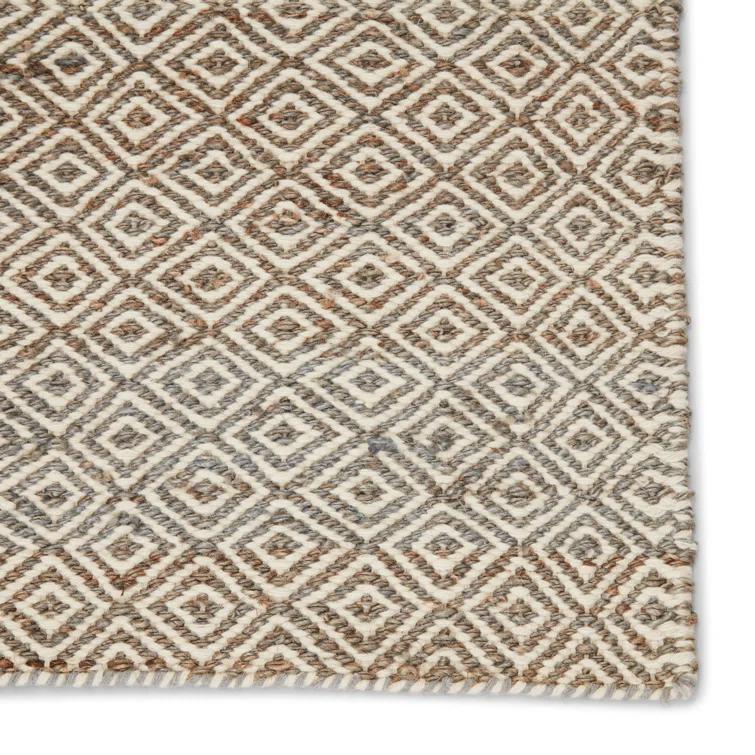 Transitional Diamond Elegance 8' x 10' Gray Wool & Jute Area Rug