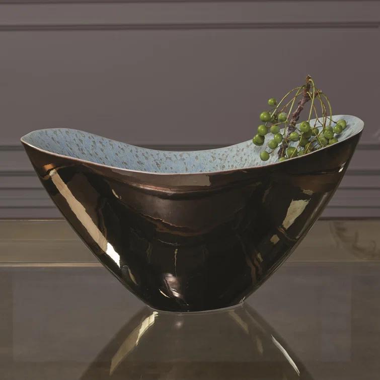 Marta's Bowl-Bronze Reactive Blue